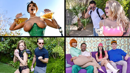 Подборка классического секса мужчин с грудастыми красотками в разных местах