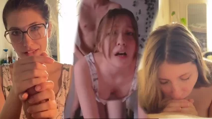 Нежно дрочит член парня и трахается